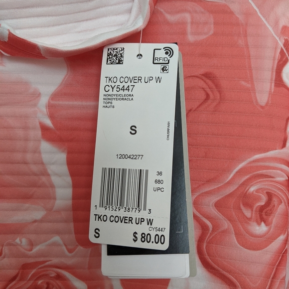 NWT Adidas TKO Cover-Up Top Non Dyed/Clear Orange - Picture 4 of 6